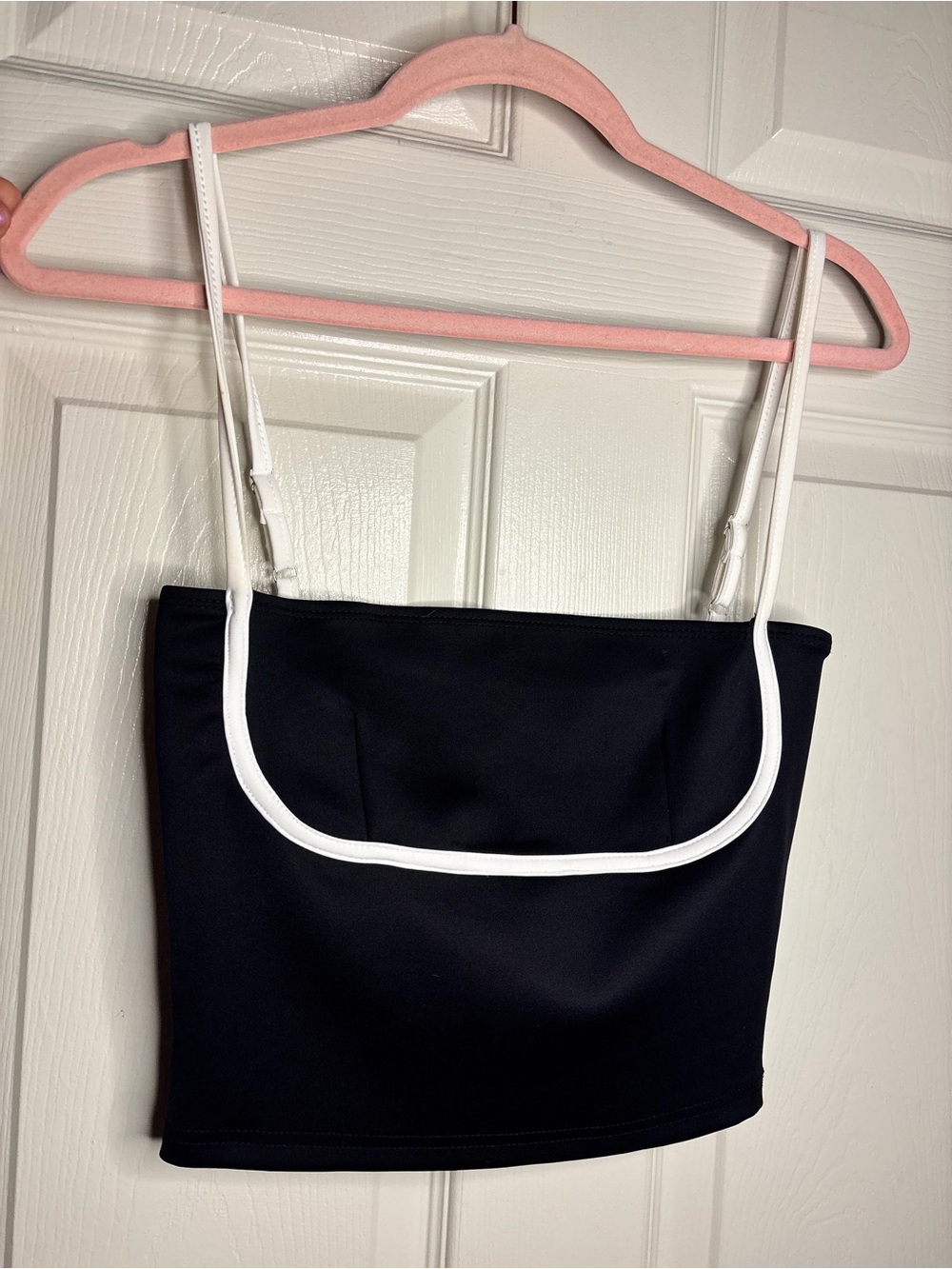 Edikted Black Crop Top with White Trim